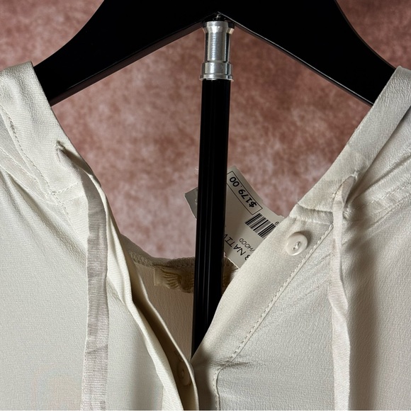 Gold Hawk Silk Hoodie Blouse NWT $179 Ivory 🤍 - Picture 3 of 8
